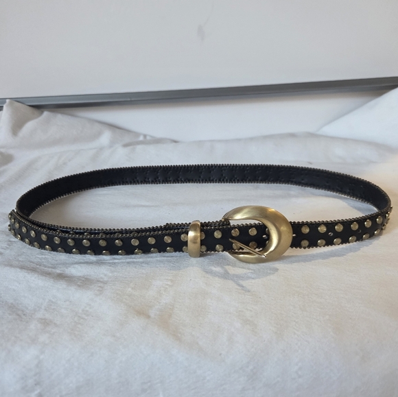 Elegant Black Gold Studded Waist Belt - Picture 1 of 5